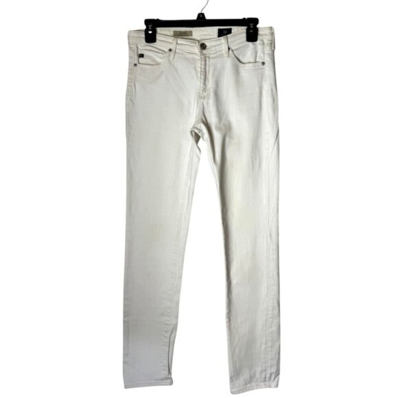 Adrianno Goldschmied Jeans Women 27 White The Prima Mid Rise Cigarette Ankle - Picture 2 of 12